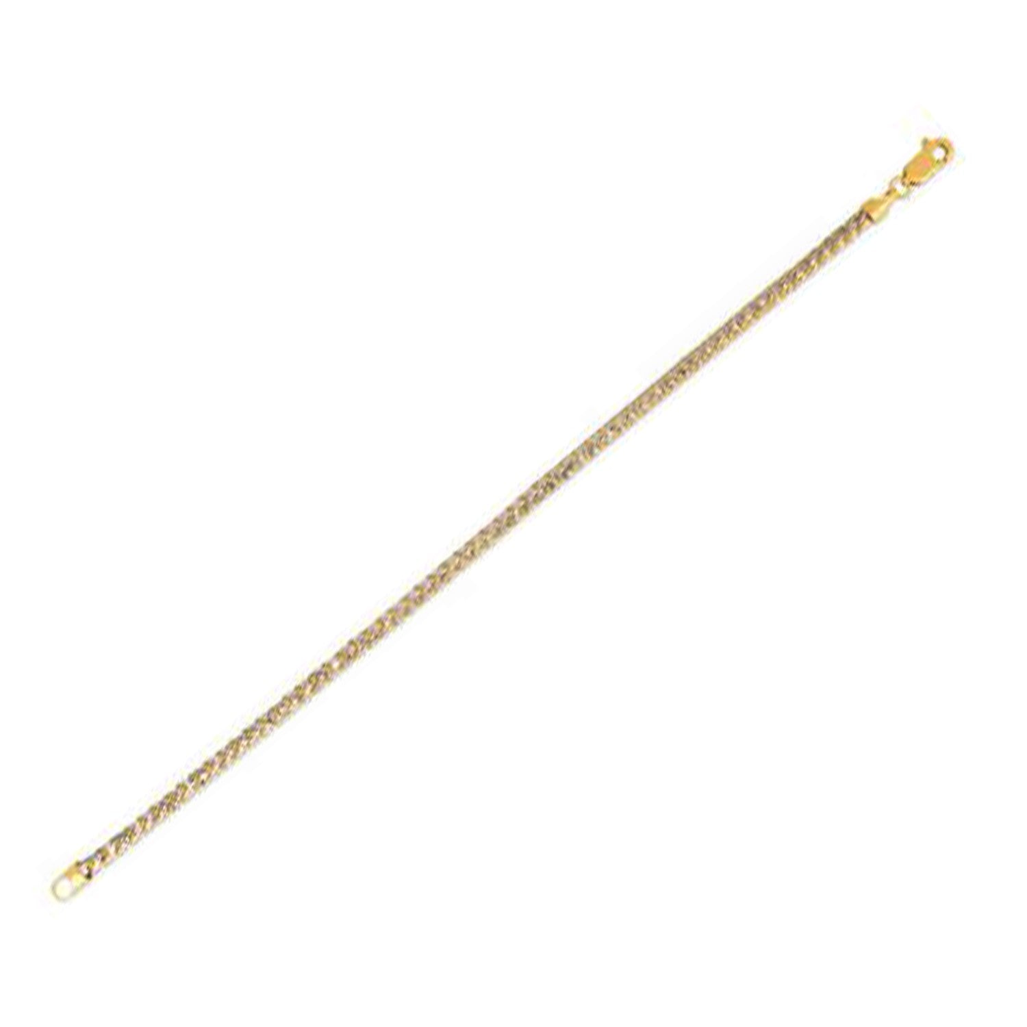 Round Pave Franco Chain Bracelet in 14k Yellow Gold (3.15 mm) in a sleek high-contrast midnight luxury editorial style