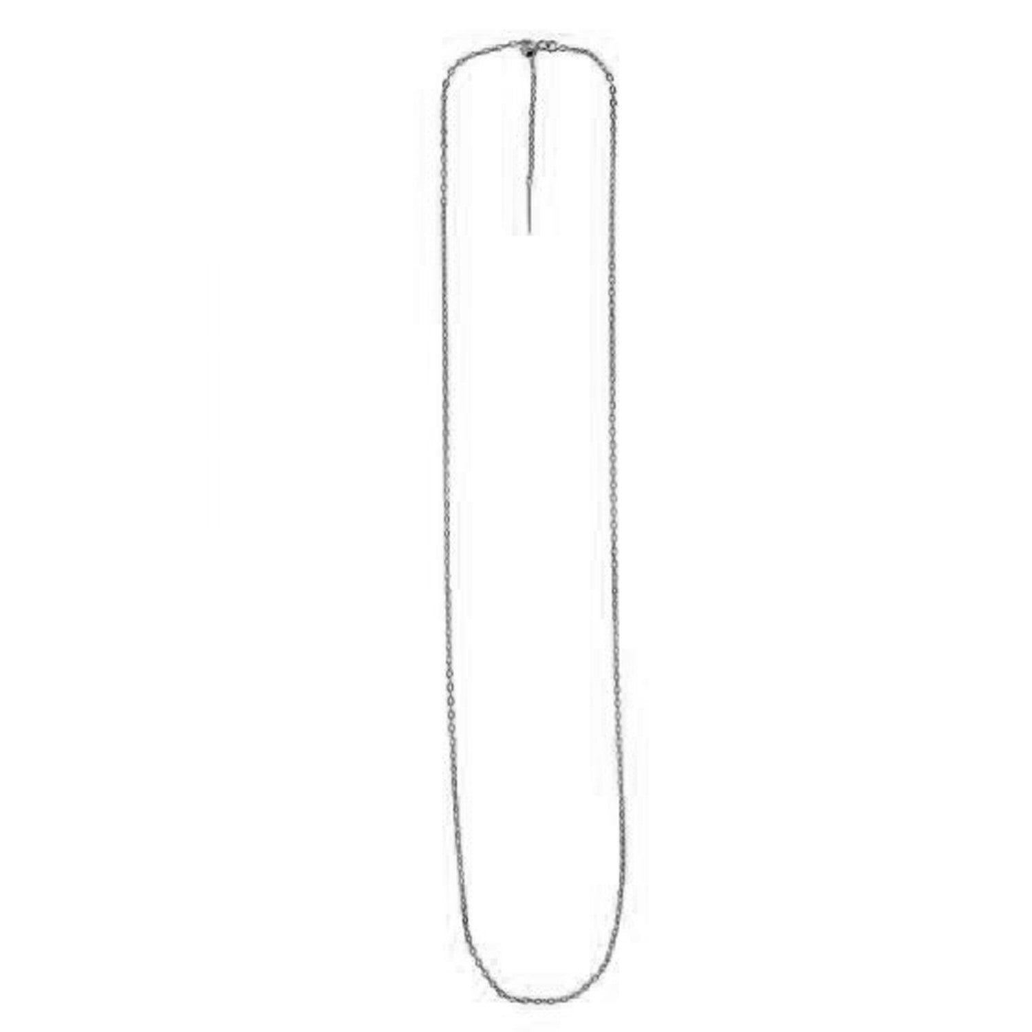 Endless Adjustable Cable Chain in 14k White Gold (1.70 mm) in a sleek high-contrast midnight luxury editorial style