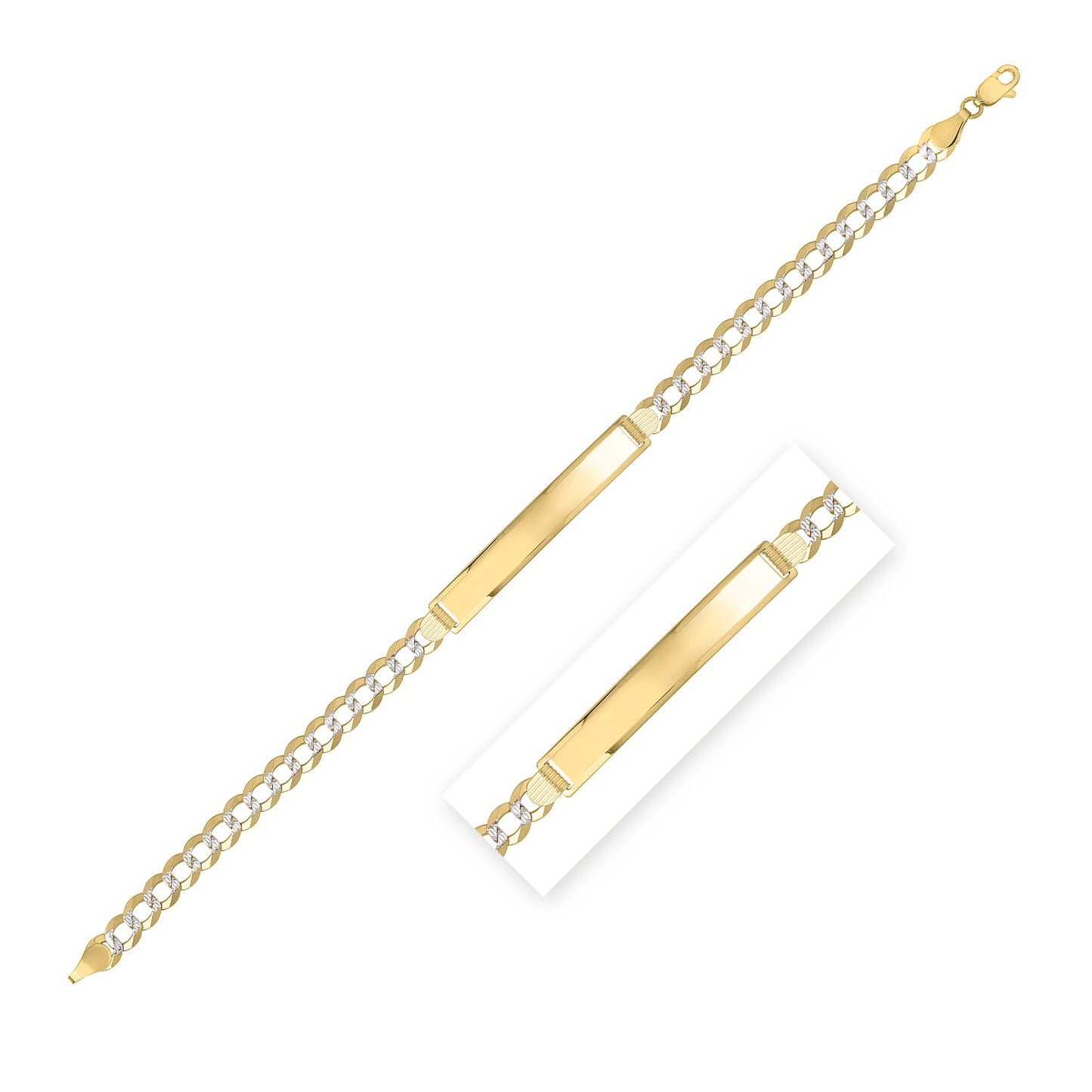 14k Yellow Gold Pave Curb ID Bracelet (6.00 mm) in a sleek high-contrast midnight luxury editorial style
