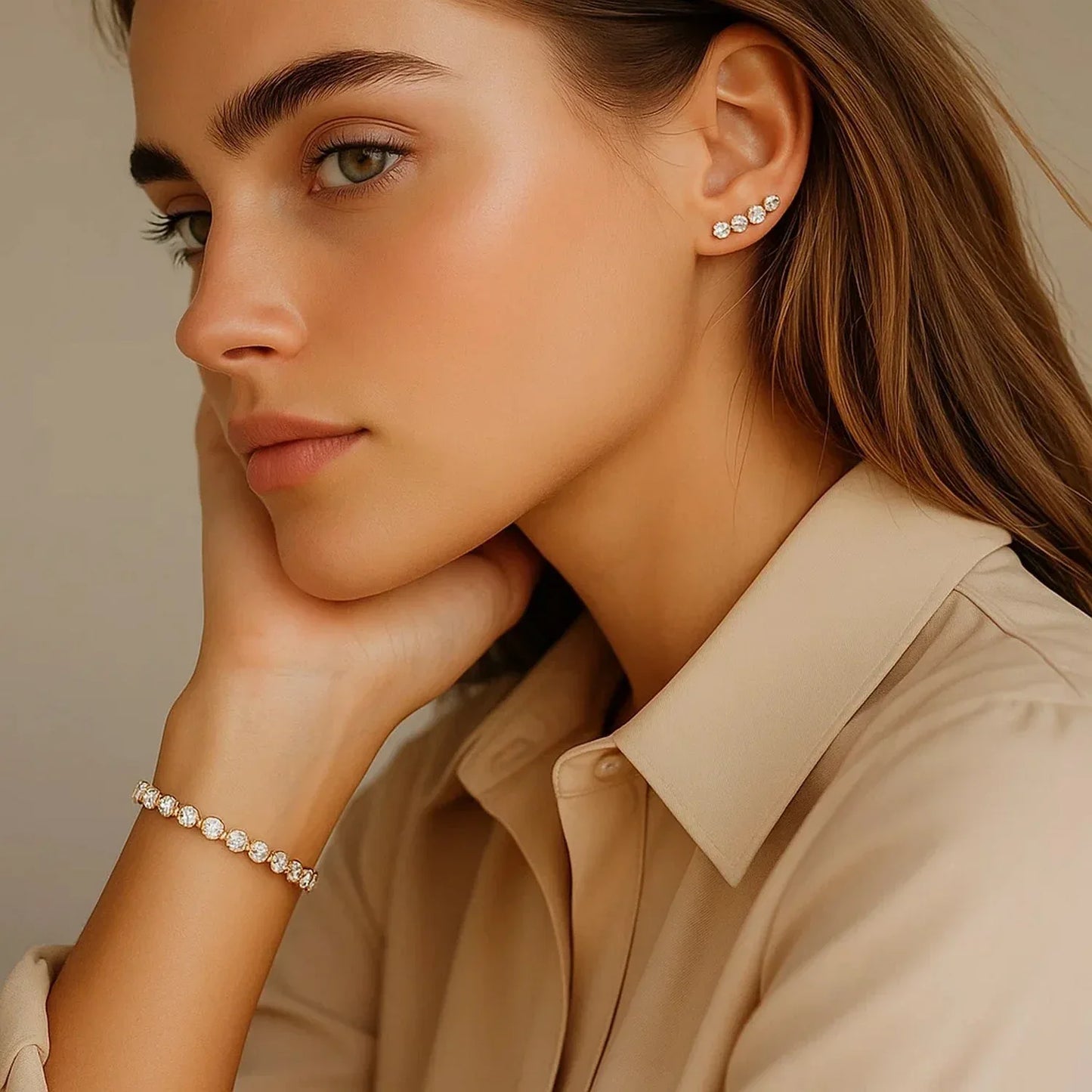 Lab Grown Round Diamond Tennis Bracelet in 14k Yellow Gold (6 cctw F/G VS2/SI1) - Peelerie