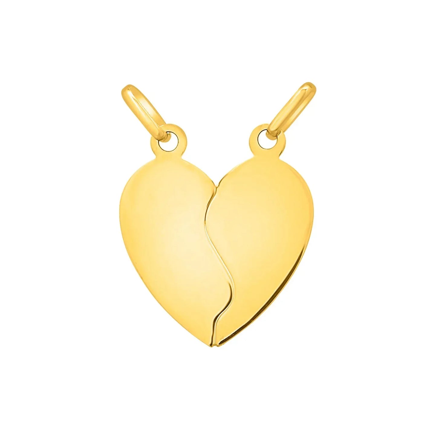 Broken Heart Pendant Double Bail 14K Yellow Gold - Peelerie