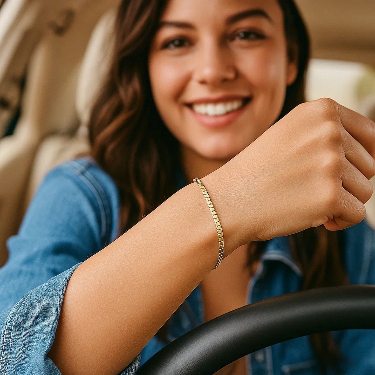 14k Yellow Gold Brick Omega Bracelet (3.20 mm)