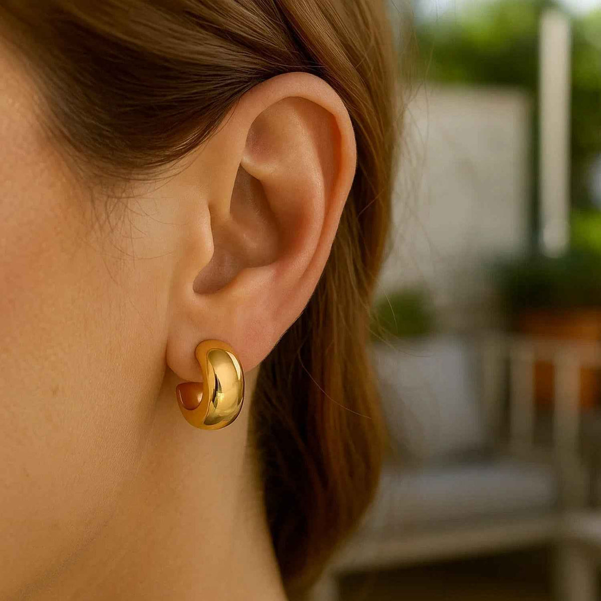 14k yellow gold huggie earrings