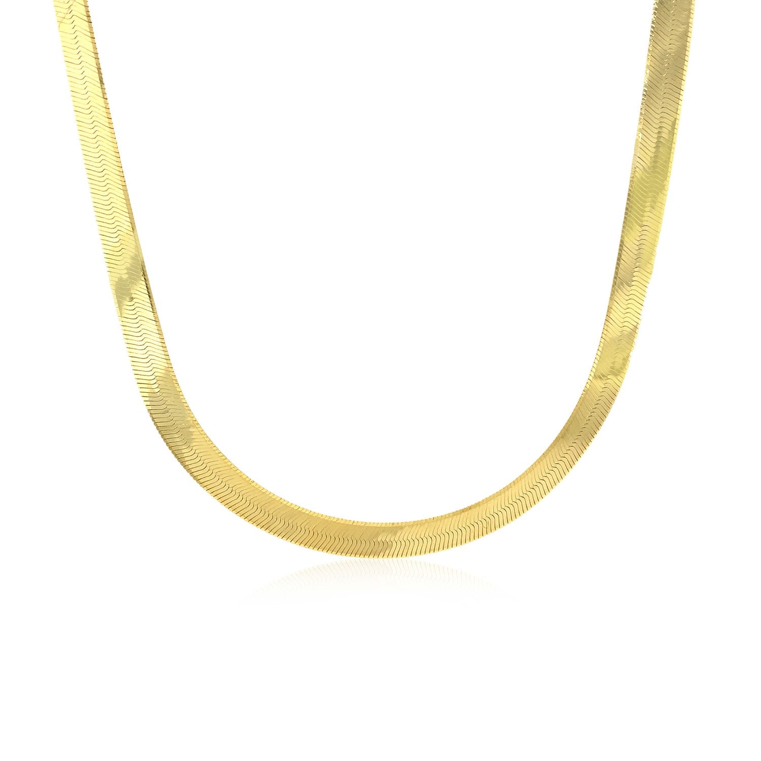 14k Yellow Gold Super Flex Herringbone Chain (6.00 mm) in a sleek high-contrast midnight luxury editorial style