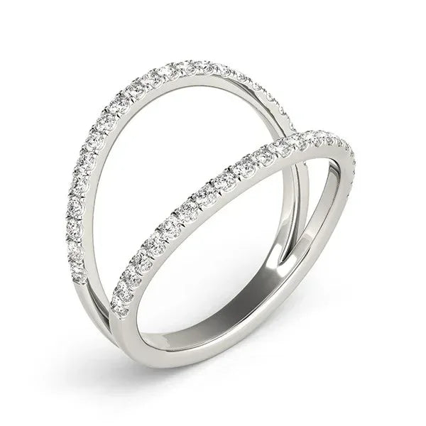 14k White Gold Diamond Split Band Ring (1/4 cttw) - Peelerie