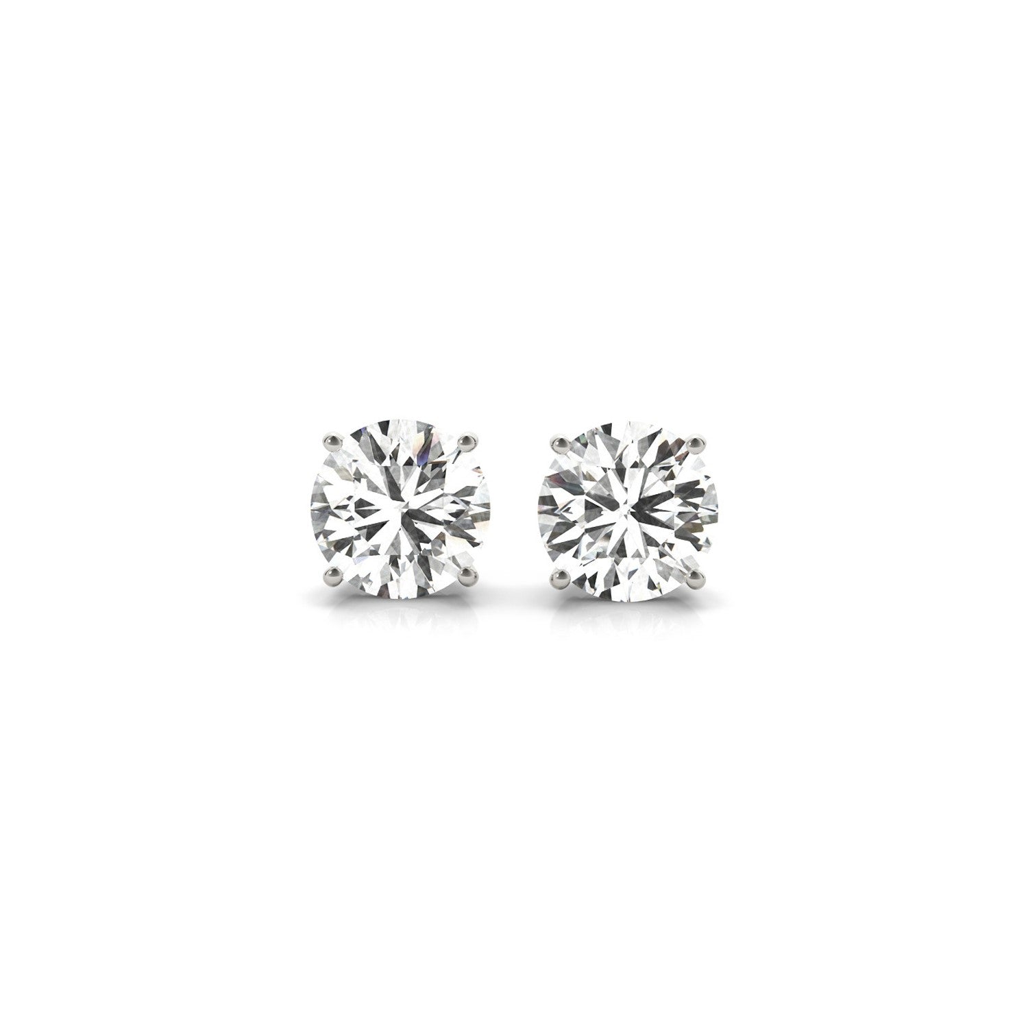 2 cttw Certified IGI Lab Grown Round Diamond Stud Earrings 14k White Gold(G/VS2) in a sleek high-contrast midnight luxury edi