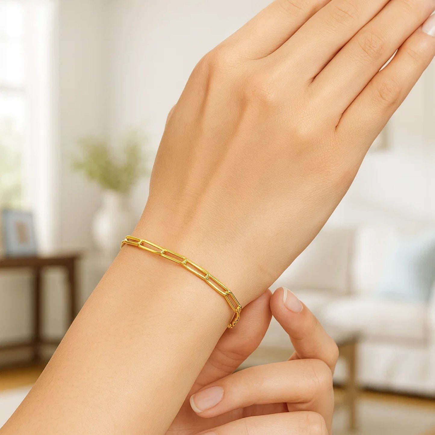 10K Yellow Gold Paperclip Bracelet (2.50 mm)