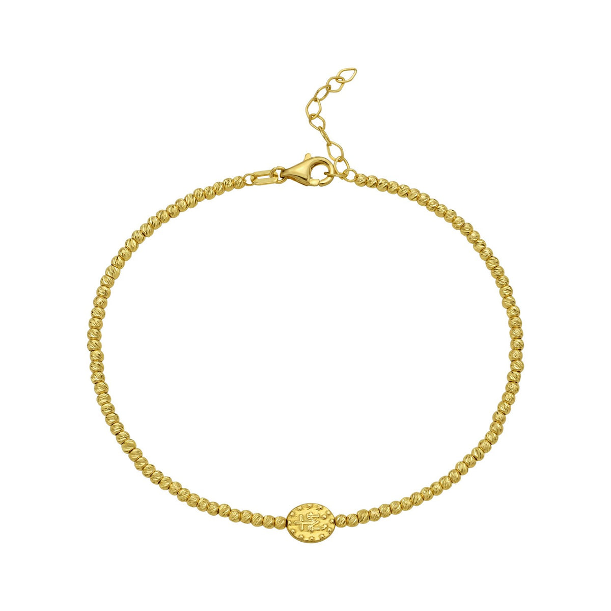 14K Yellow Gold Virgin Mary Bracelet