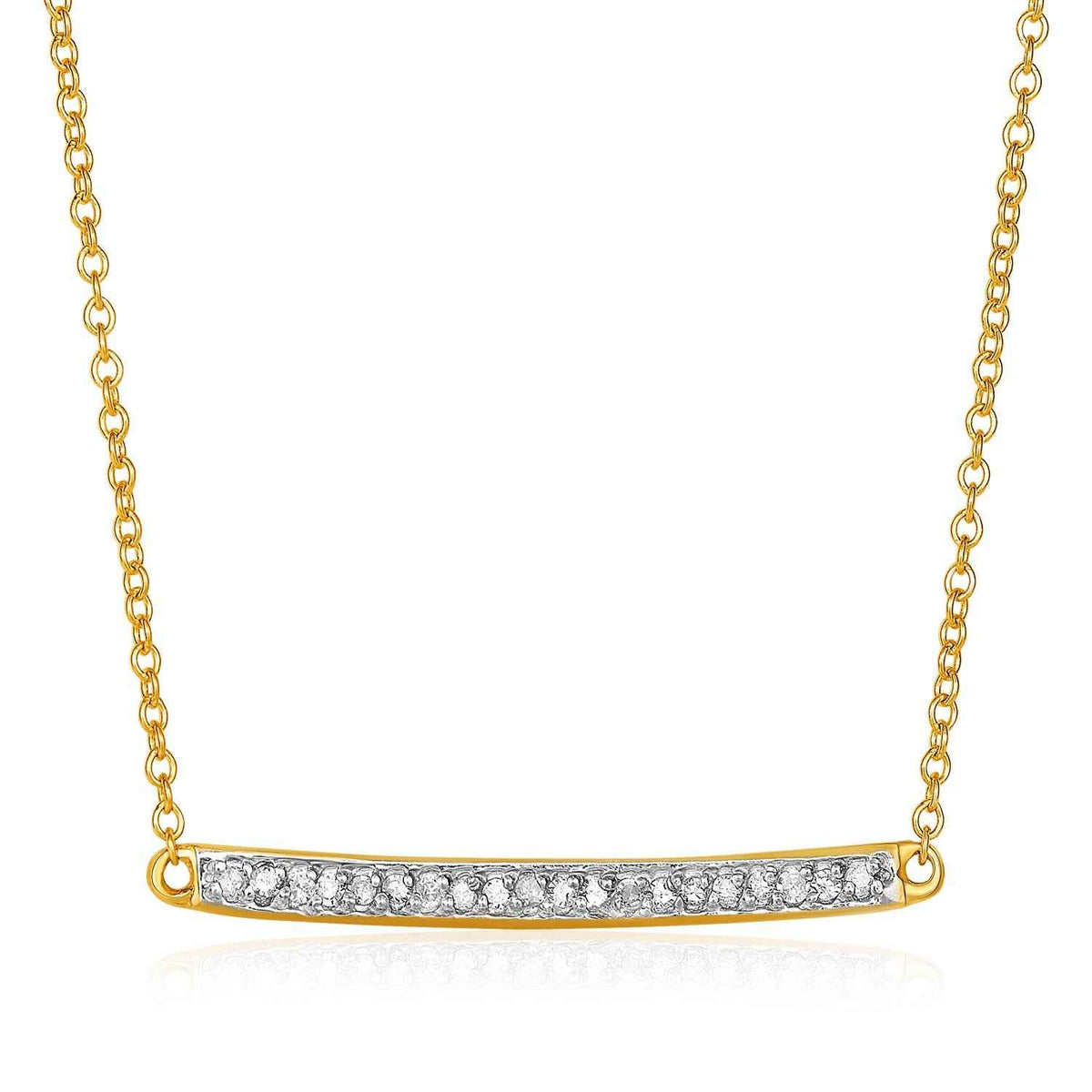 14k yellow gold necklace set with diamonds