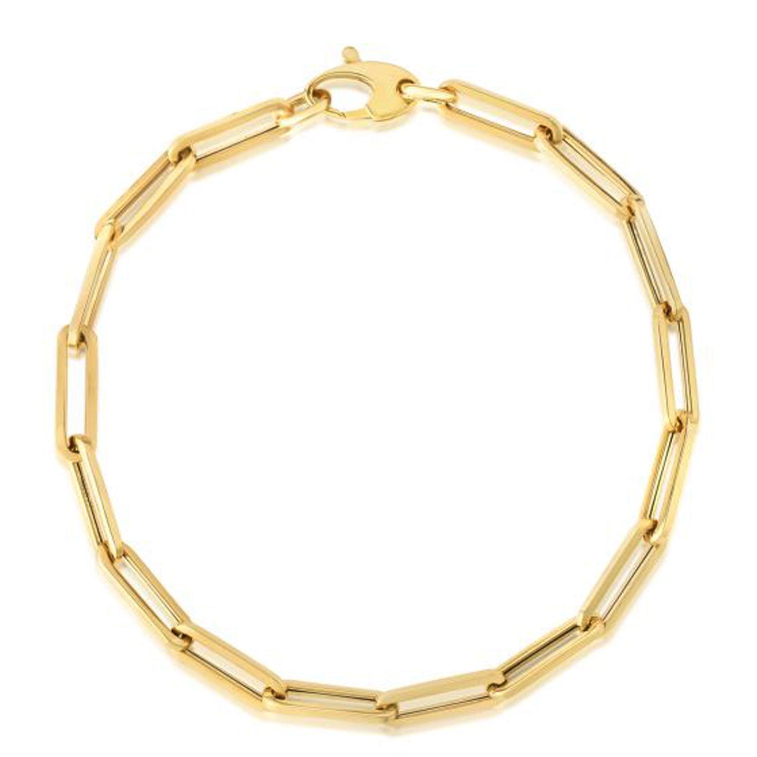 10K Yellow Gold Lite Paperclip Bracelet (4.20 mm) - Peelerie