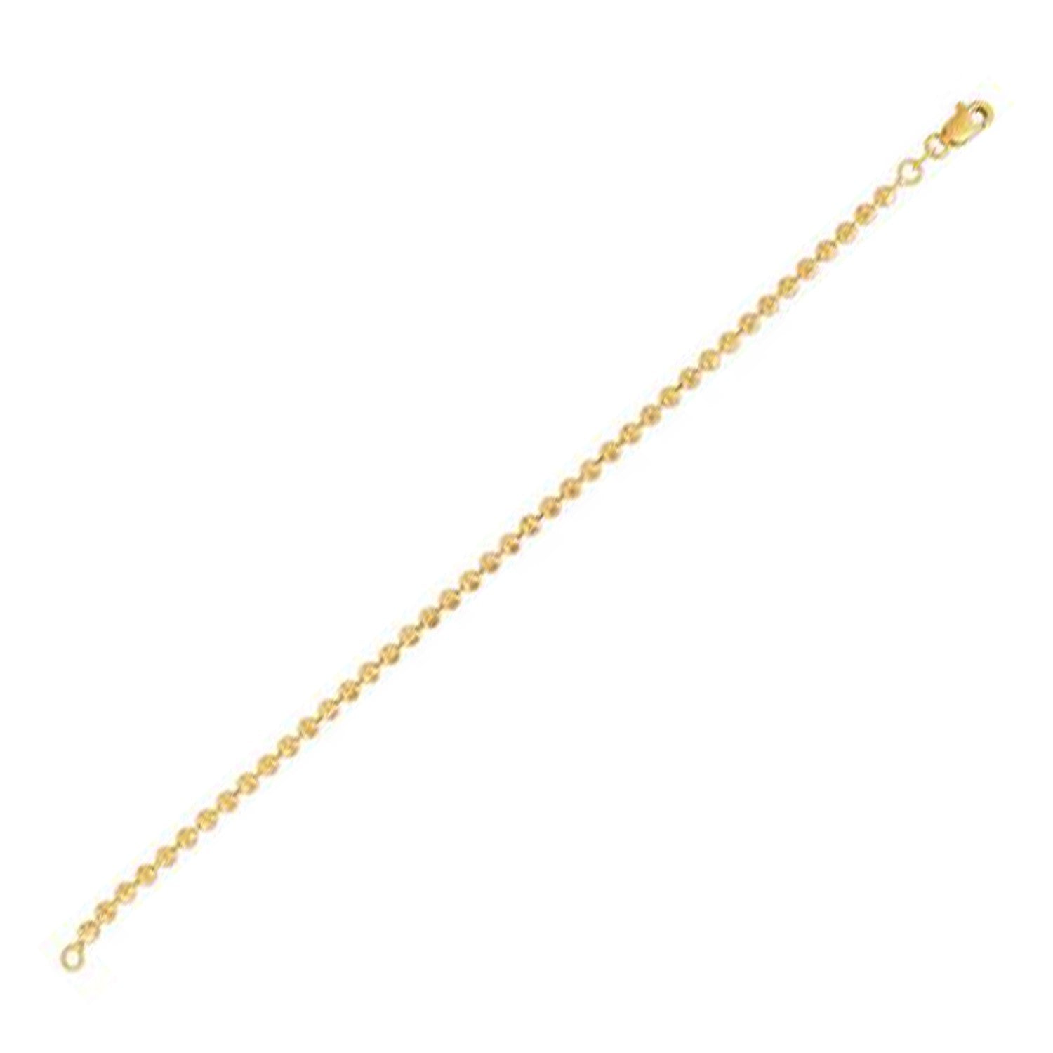 Moon Cut Bead Chain in 14k Yellow Gold (3.00 mm) in a sleek high-contrast midnight luxury editorial style