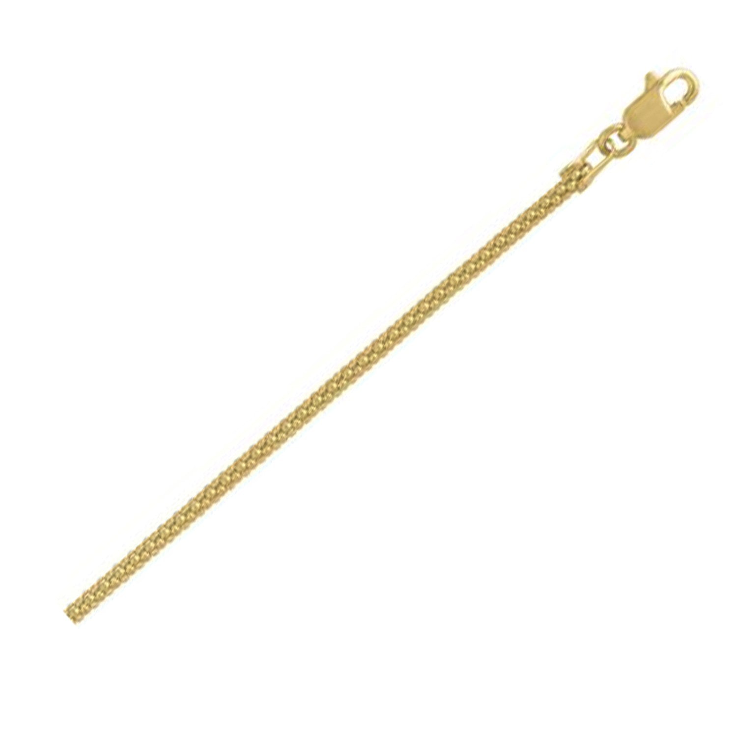 Popcorn Chain in 14k Yellow Gold (1.60 mm) in a sleek high-contrast midnight luxury editorial style
