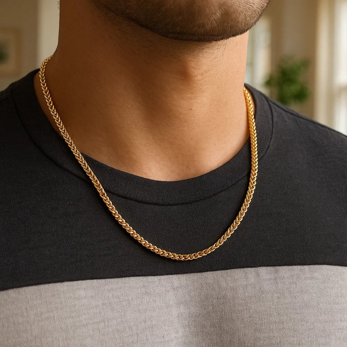 Sterling silver, gold plated chain