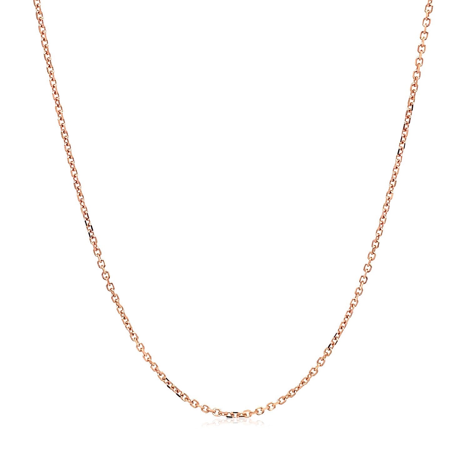 18k Rose Gold Diamond Cut Cable Link Chain (1.10 mm) - Rosegold - Peelerie