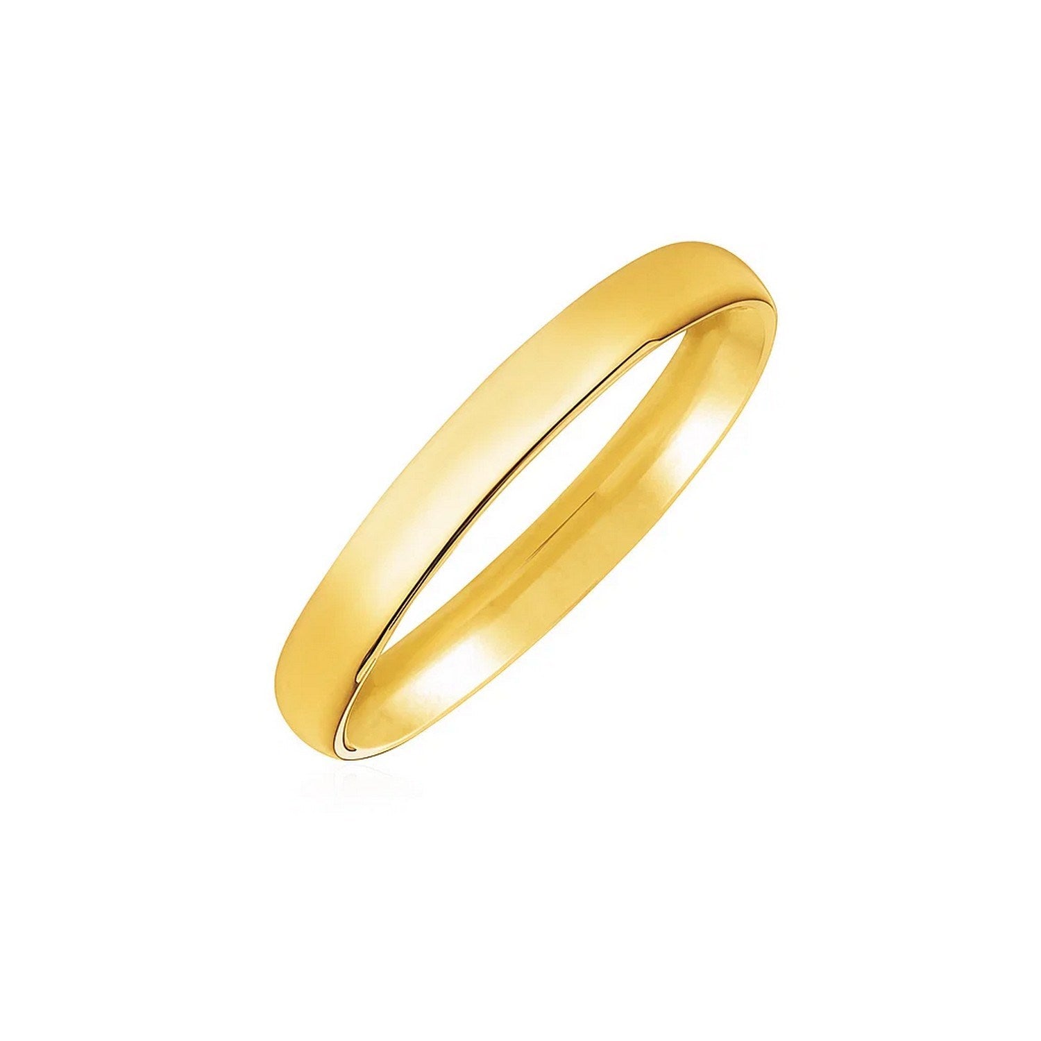 14k Yellow Gold Comfort Fit Wedding Band(3.00 mm) in a sleek high-contrast midnight luxury editorial style