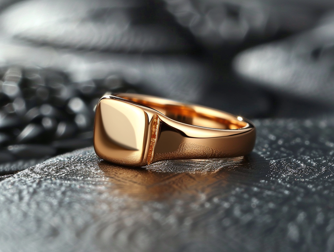 peelerie solid 14k gold signet ring