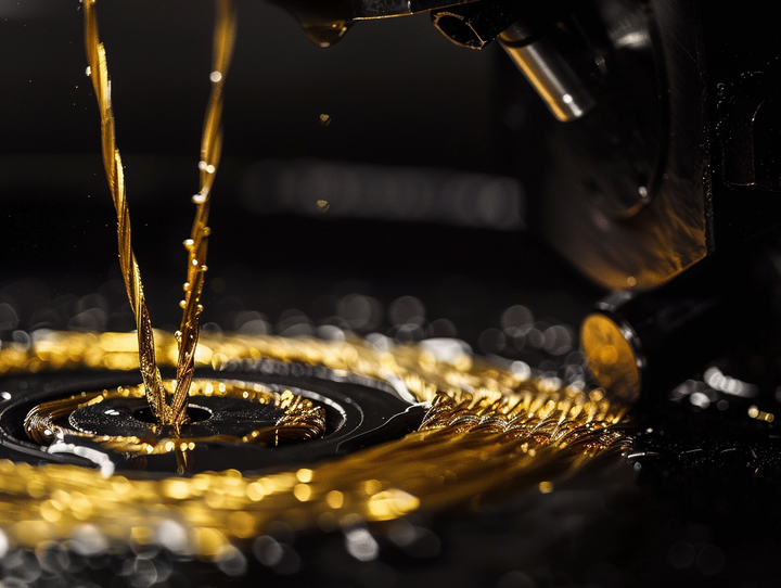 peelerie solid gold chain in a machine