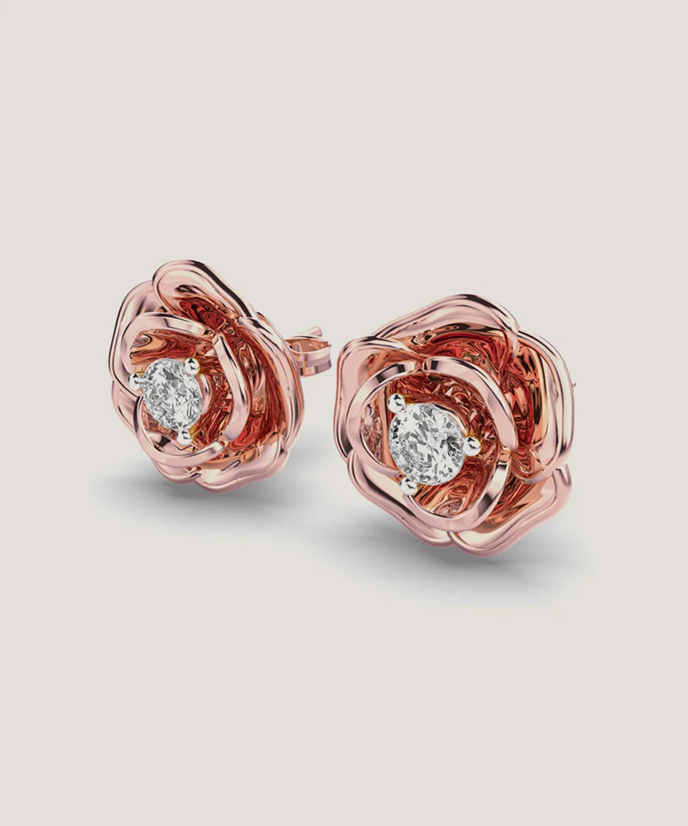 Rose Flower Stud Earrings