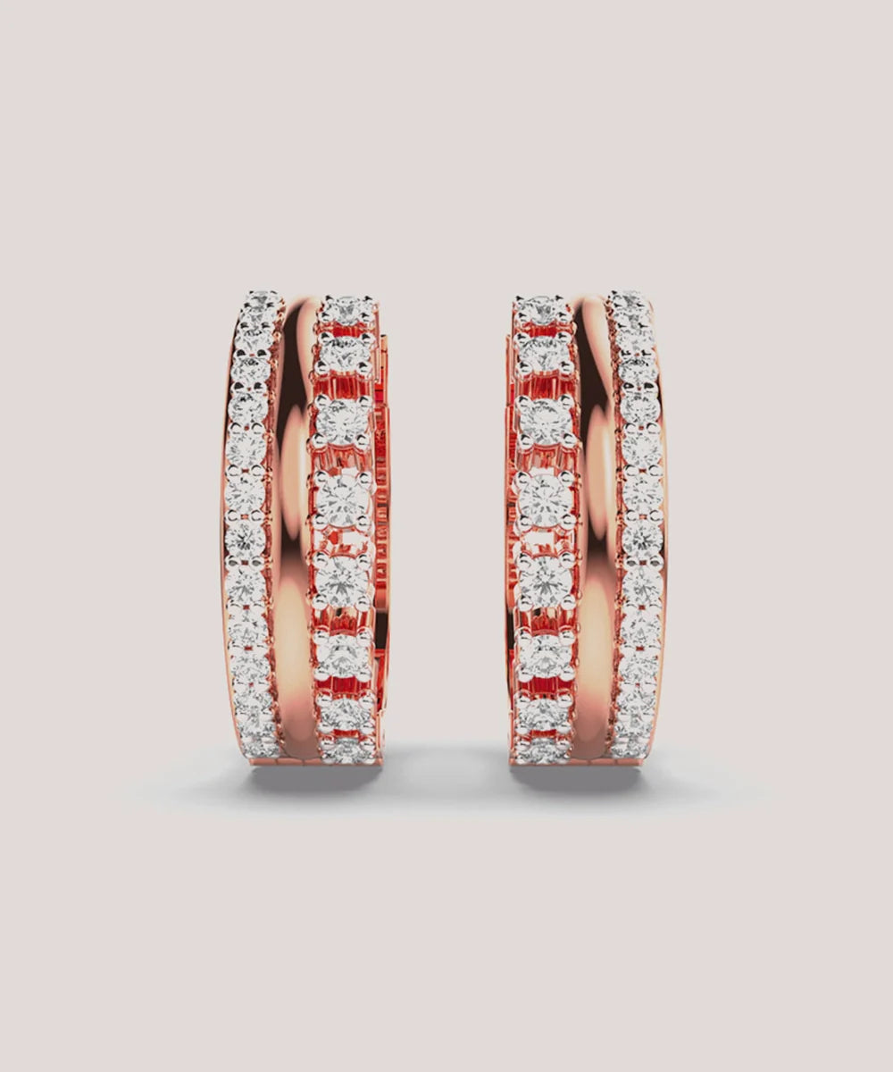 Band Jewellery Earrings in a sleek high-contrast midnight luxury editorial style