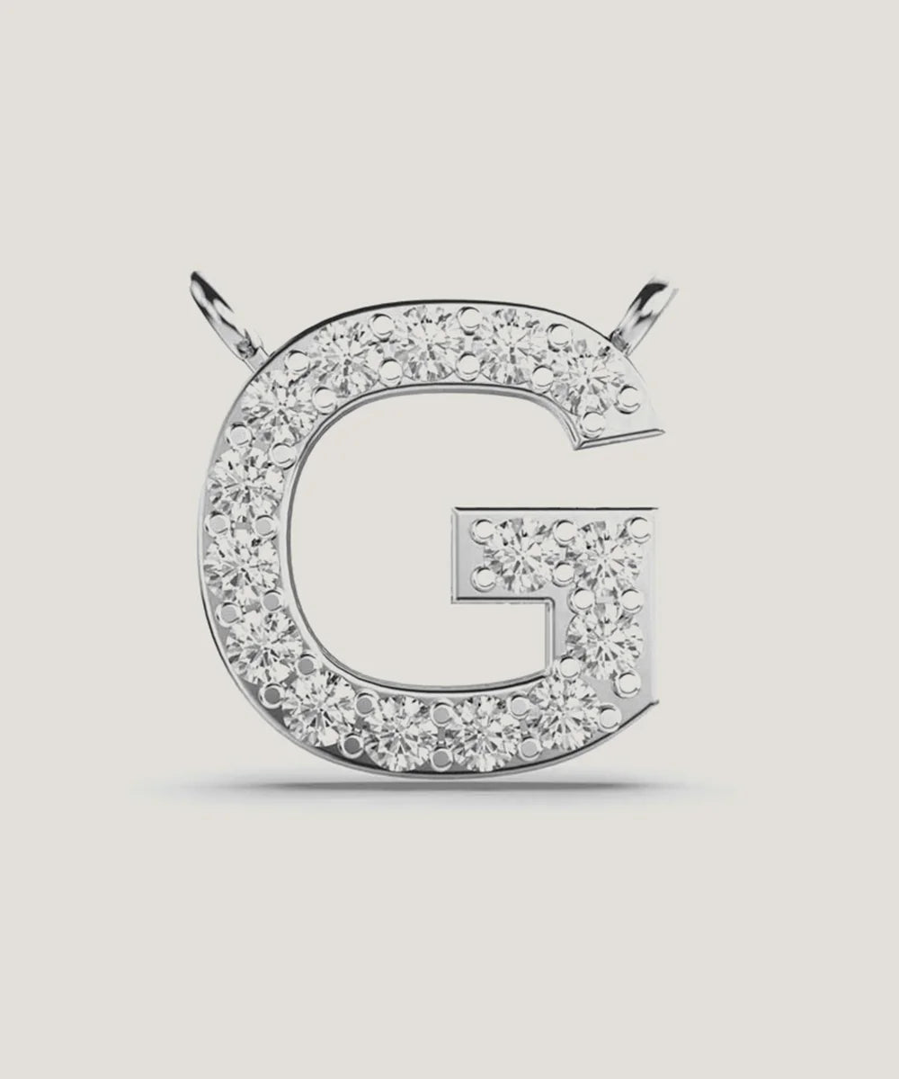 Diamonds Alphabet Letters Pendant in a sleek high-contrast midnight luxury editorial style