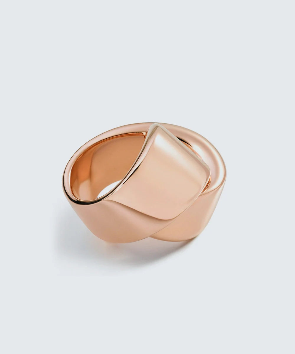 Classic Timeless Unisex Band Gold Ring in a sleek high-contrast midnight luxury editorial style
