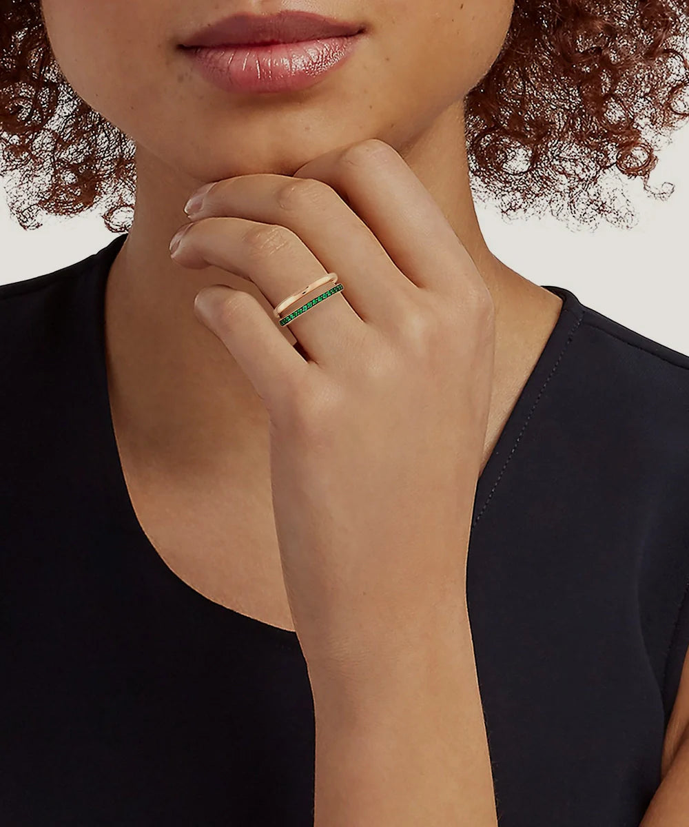 Emerald Women's Gold Ring