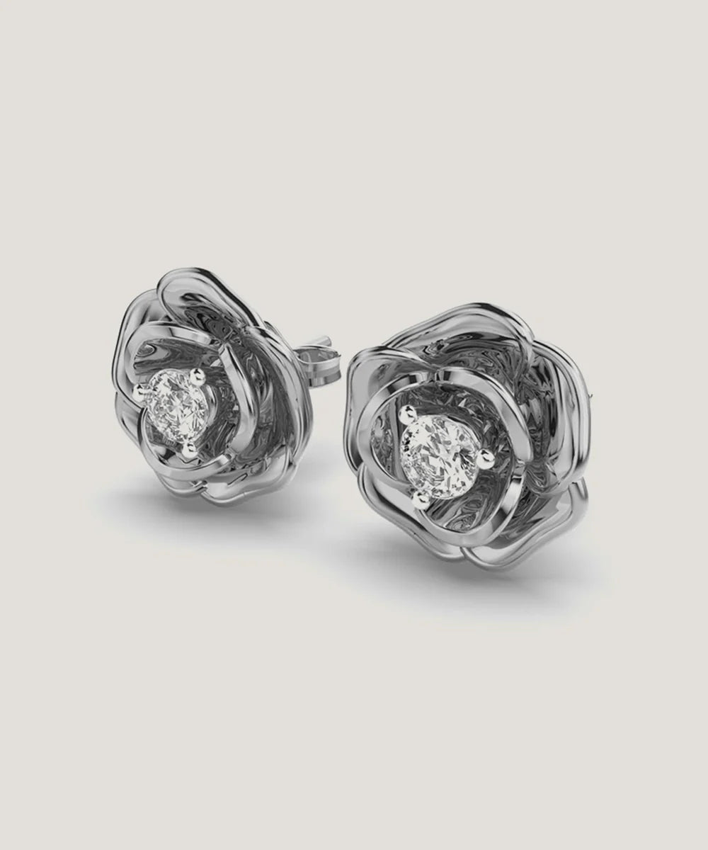 Rose Flower Stud Earrings