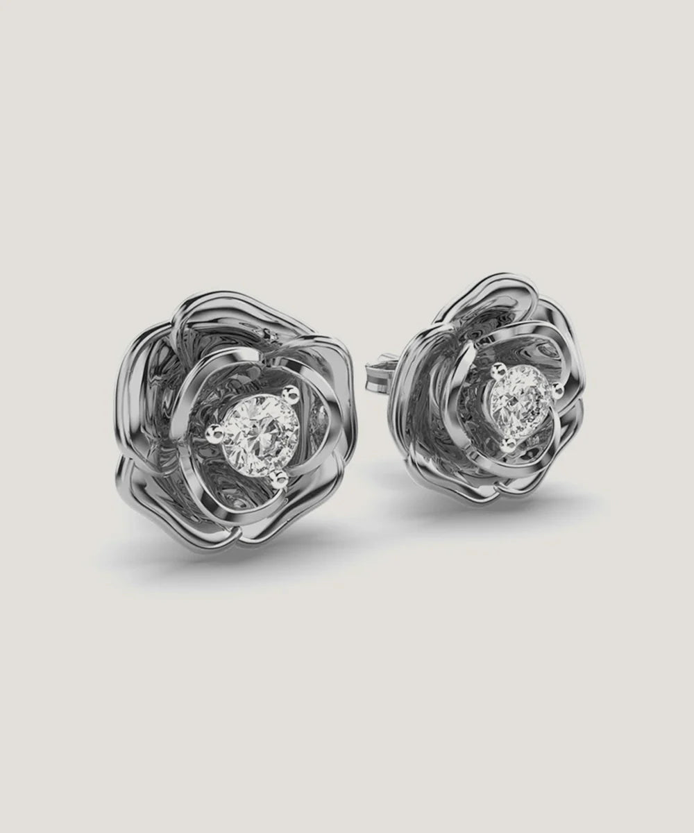 Rose Flower Stud Earrings