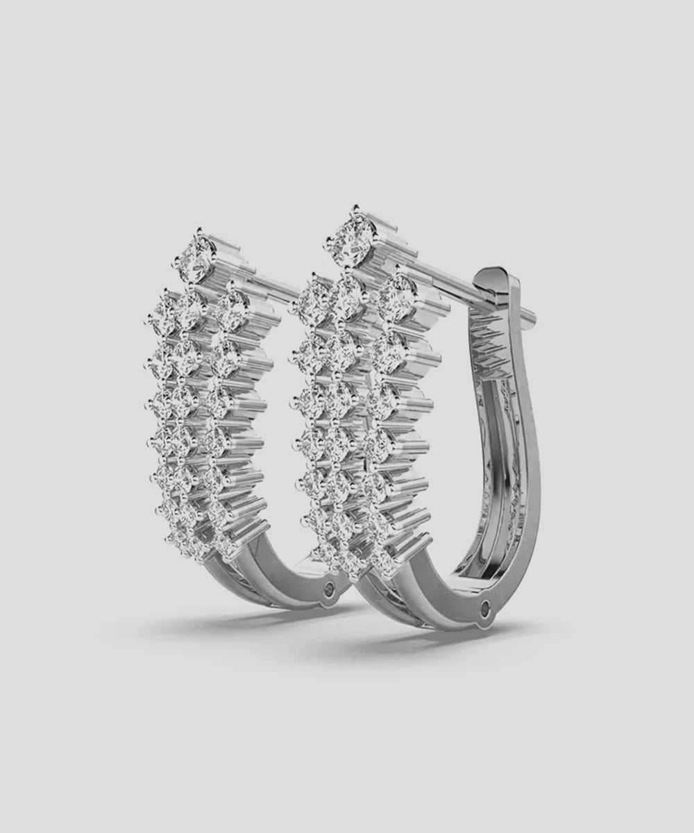 Women's Gold Hoop Earring in a sleek high-contrast midnight luxury editorial style