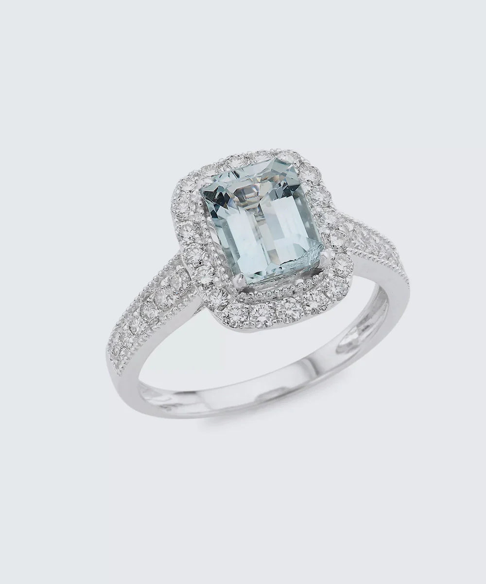 Cushion Cut Rose Gold Ring in a sleek high-contrast midnight luxury editorial style