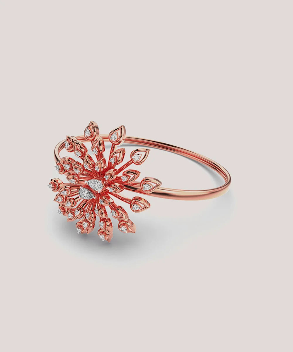 Crystal Bangle Bracelet in a sleek high-contrast midnight luxury editorial style