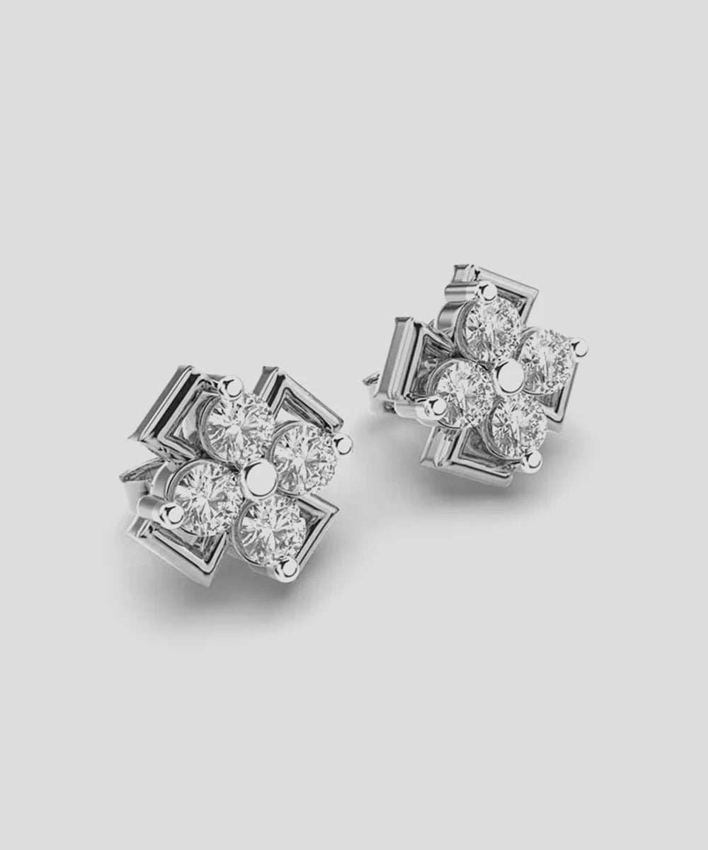 Solitaire Earrings For Women in a sleek high-contrast midnight luxury editorial style
