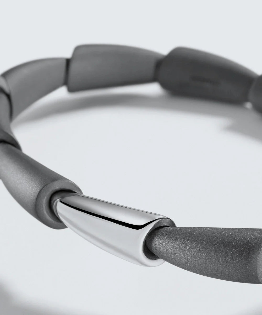 Black Stone Bracelet With Gold Accents