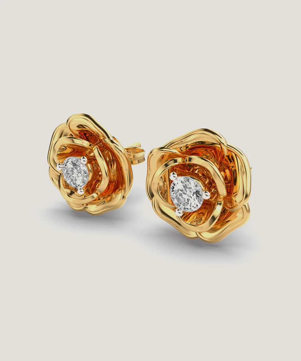 Rose Flower Stud Earrings