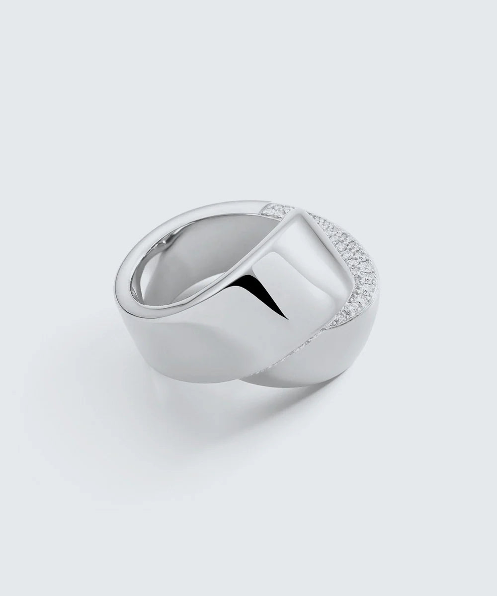 Eternal Sparkle Diamond Ring in a sleek high-contrast midnight luxury editorial style