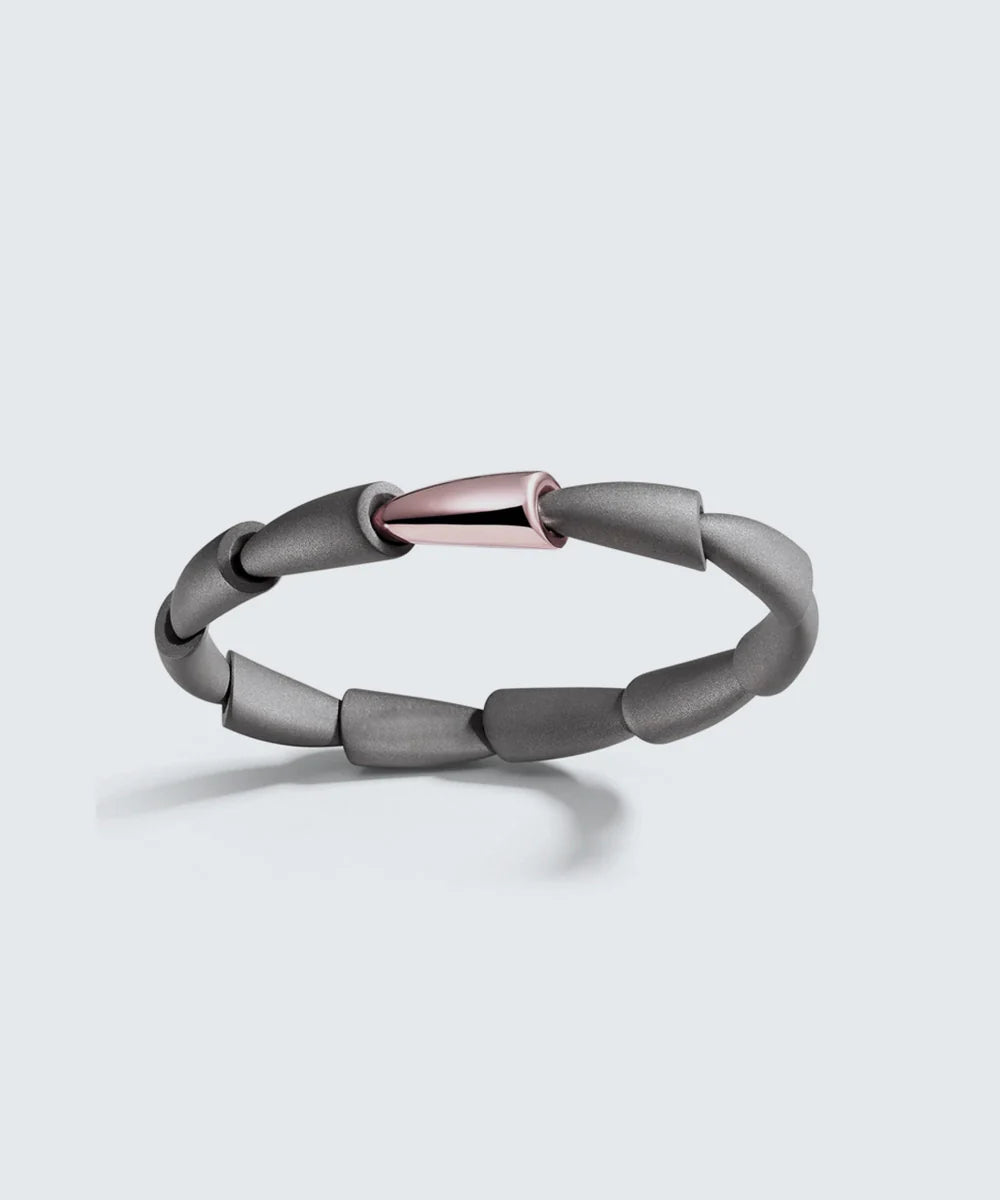 Black Stone Bracelet With Gold Accents