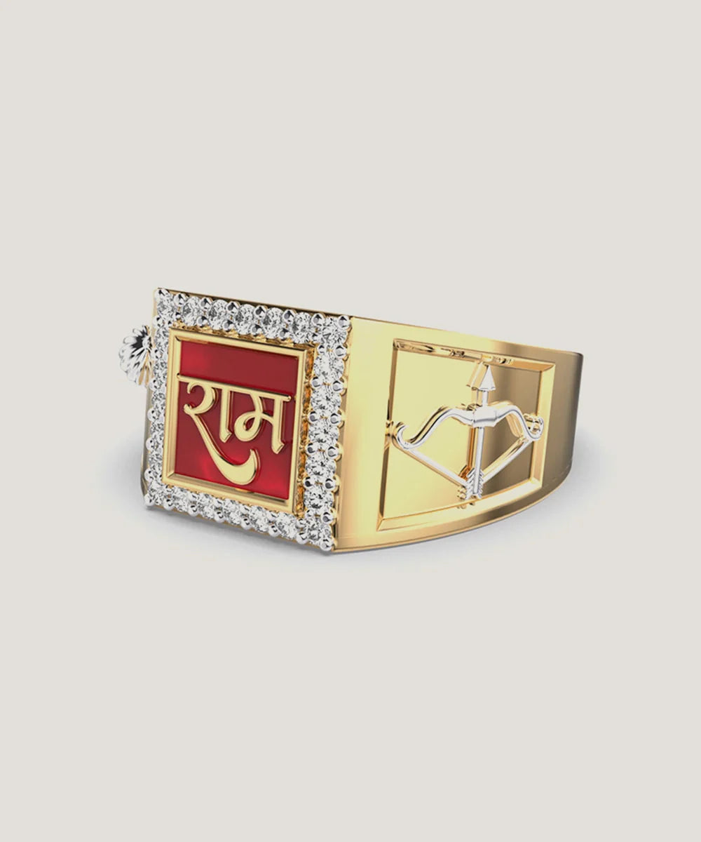 Men's Stone With Diamond Ring in a sleek high-contrast midnight luxury editorial style