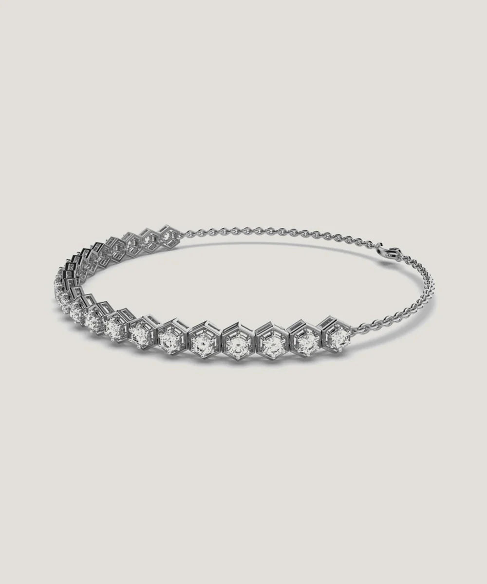 Sterling Silver Bracelet in a sleek high-contrast midnight luxury editorial style