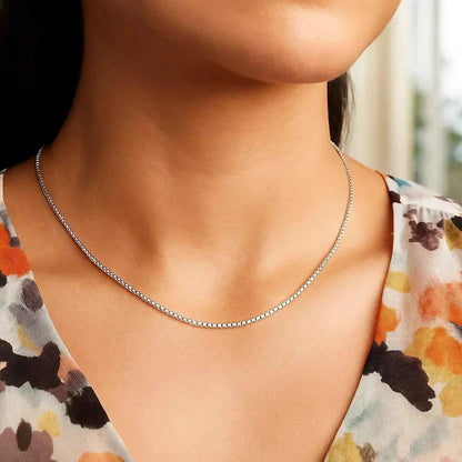14k White Gold Classic Box Chain (0.68 mm)