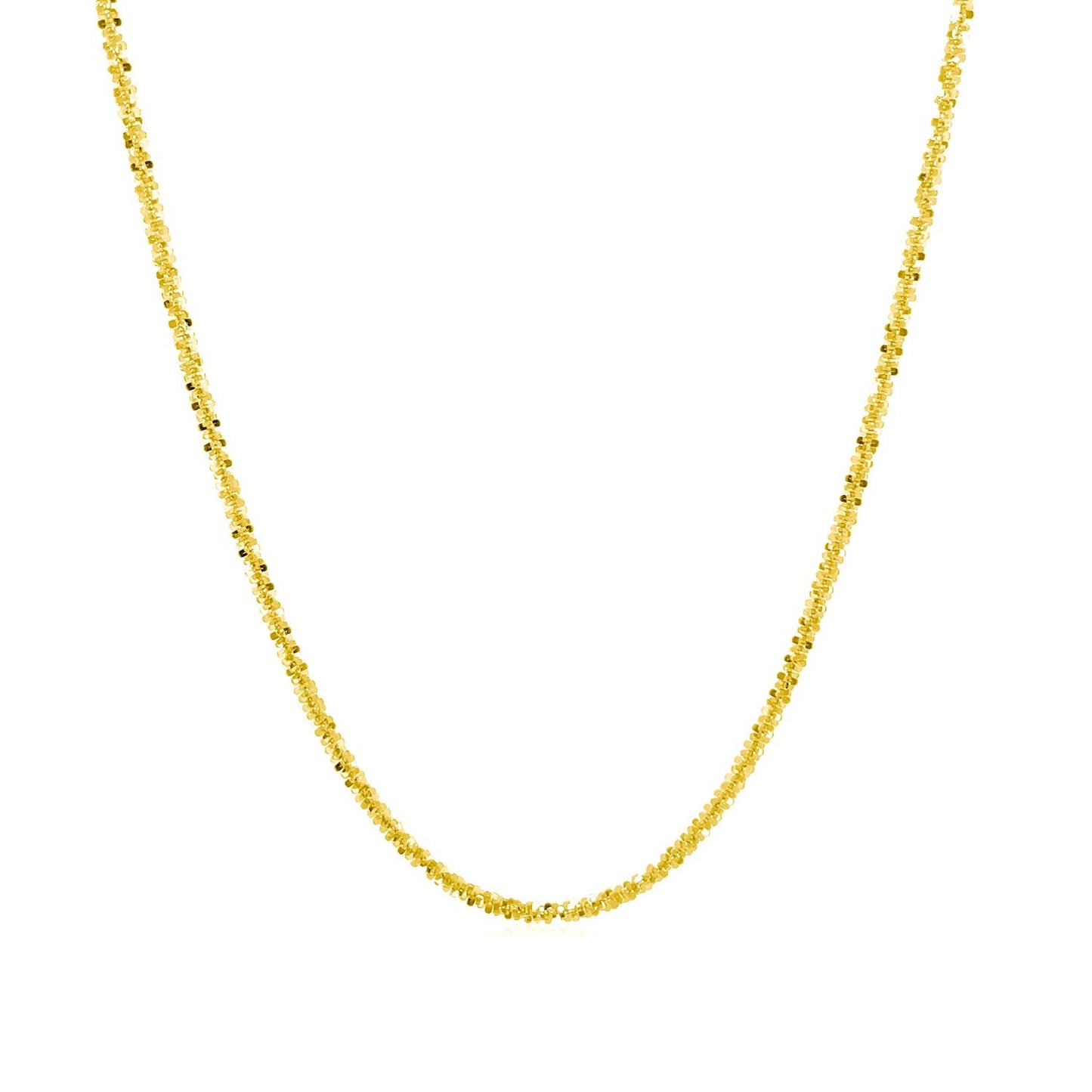 14k Yellow Gold Sparkle Chain (1.50 mm) in a sleek high-contrast midnight luxury editorial style