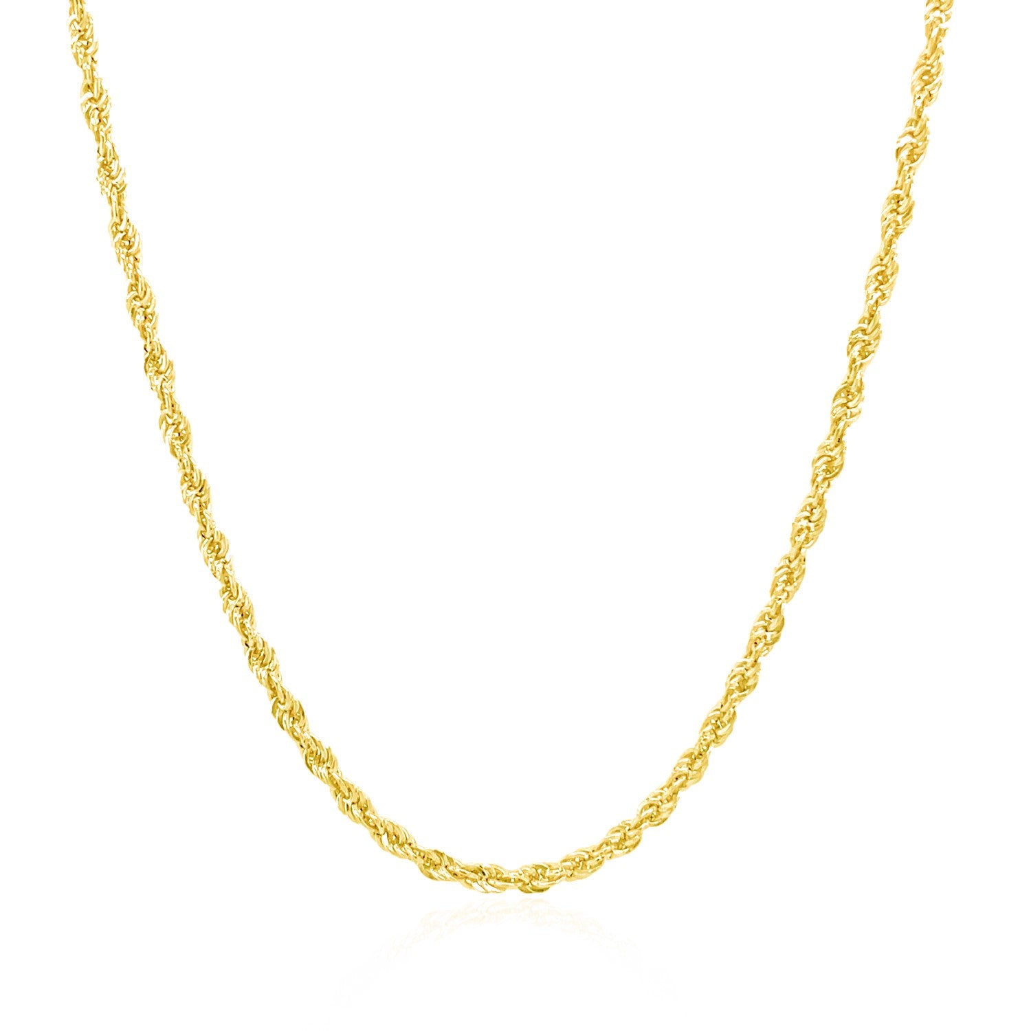 14k Yellow Gold Light Rope Chain (2.00 mm) in a sleek high-contrast midnight luxury editorial style
