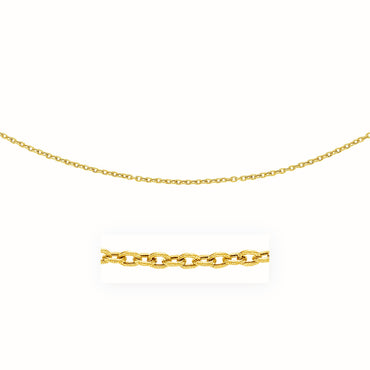 14k Yellow Gold Pendant Chain with Textured Links (3.3 mm)