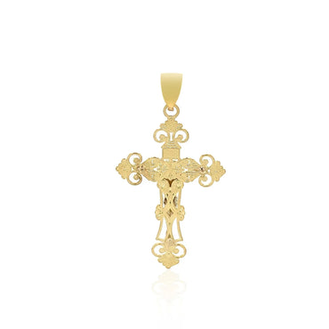 14k Two Tone Gold Cross Pendant - Peelerie