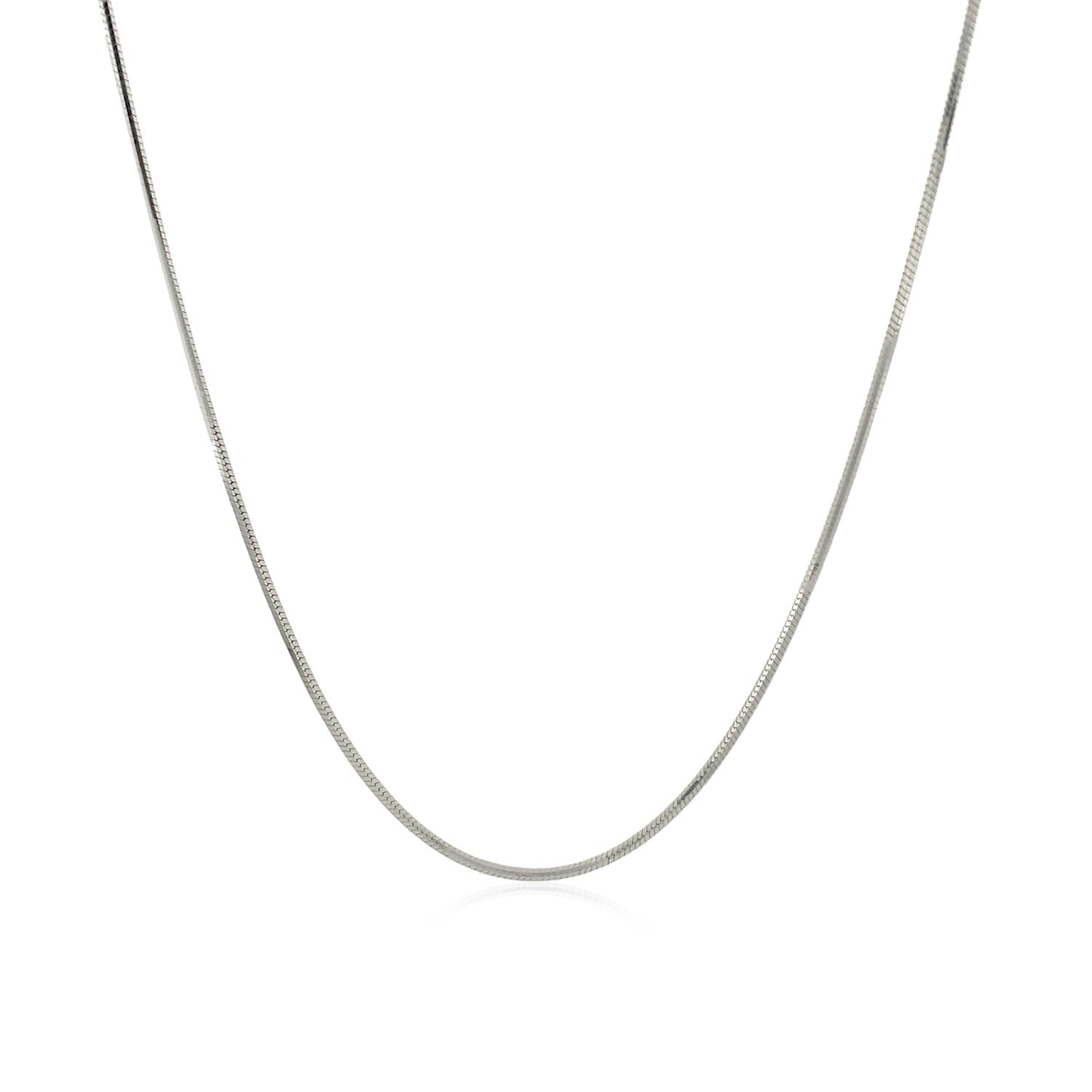 Sterling Silver Rhodium Plated Octagonal Snake Chain (0.90 mm) - Peelerie