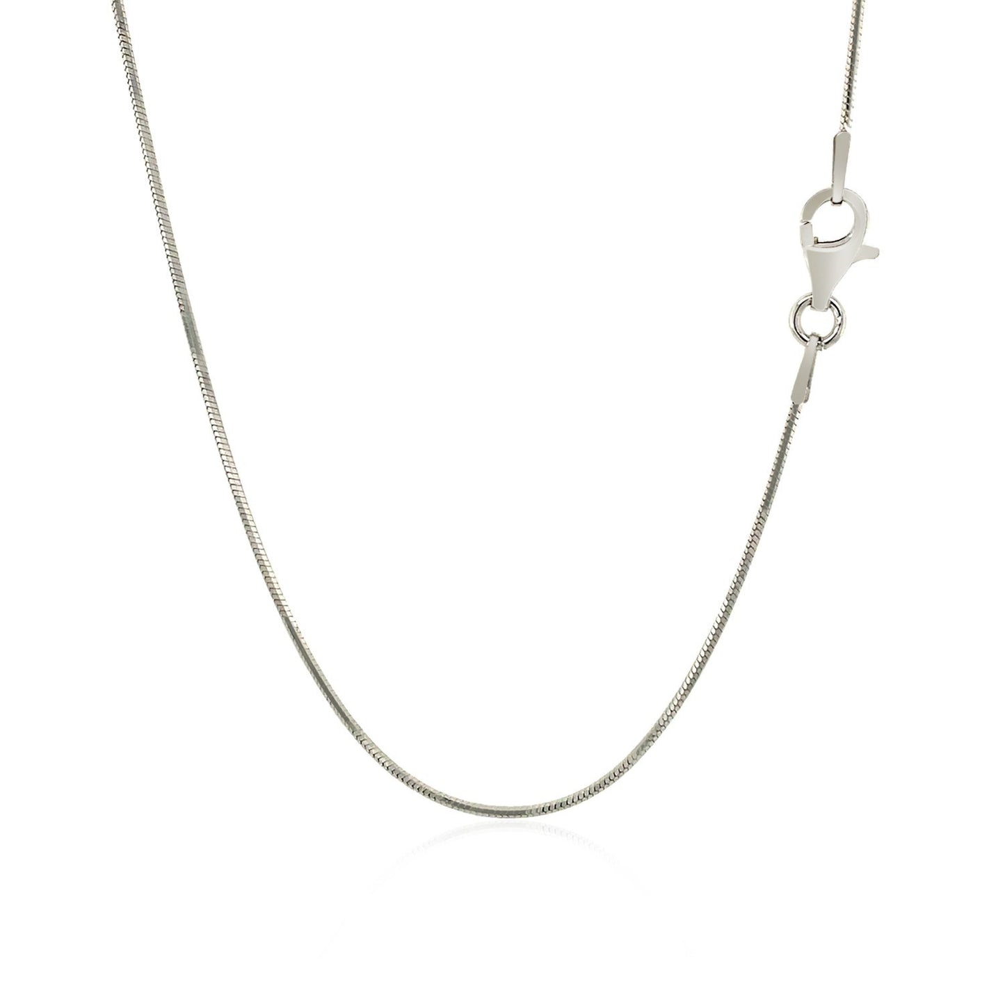 Sterling Silver Rhodium Plated Octagonal Snake Chain (0.90 mm) - Peelerie