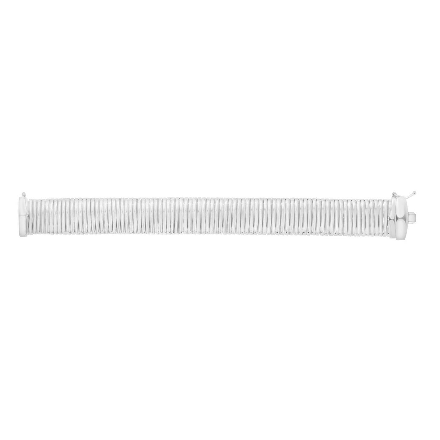 Sterling Silver Rhodium Plated Thick Tubogas Bracelet (16.00 mm)