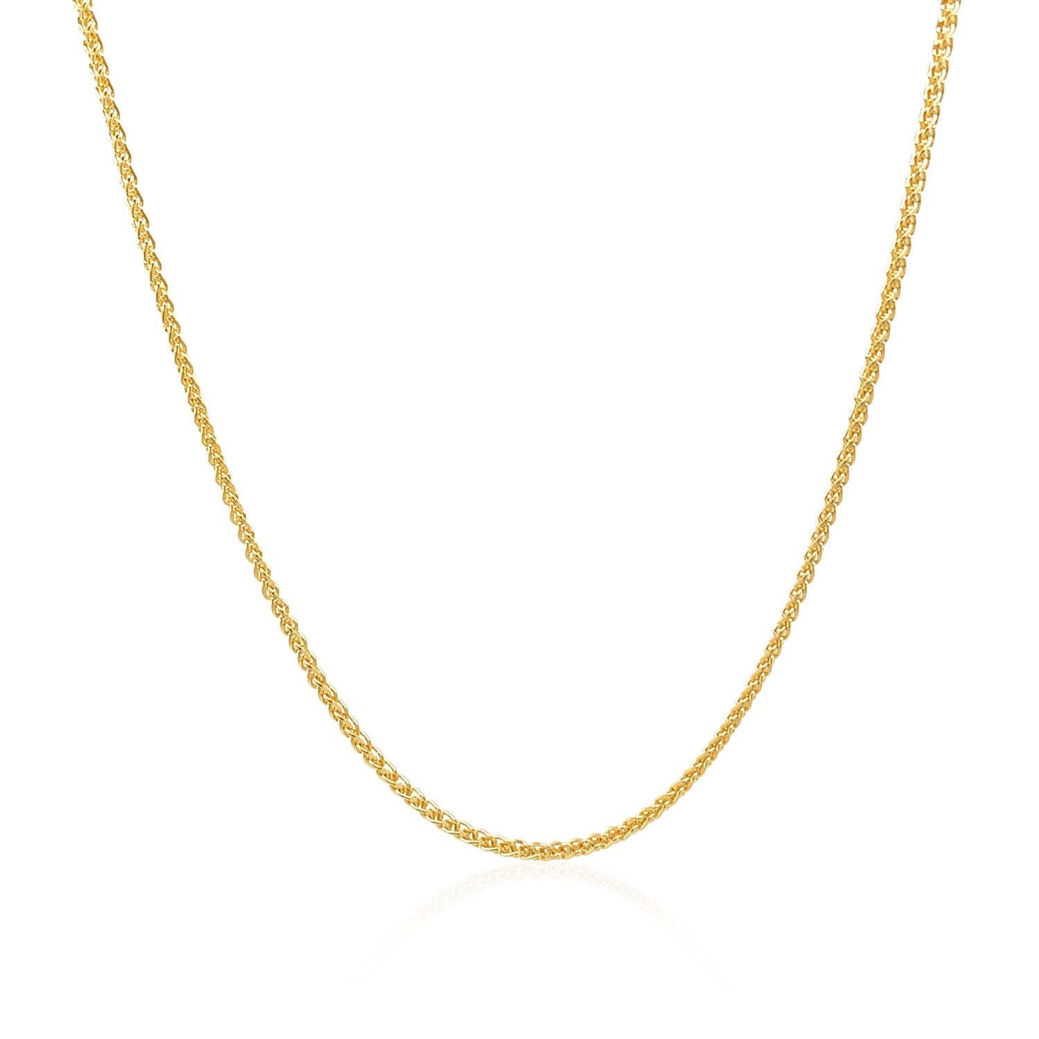 14k Yellow Gold Round Chain (1.2 mm) in a sleek high-contrast midnight luxury editorial style