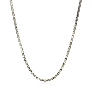 Sterling Silver Rhodium Plated Wheat Chain (2.20 mm) - Peelerie