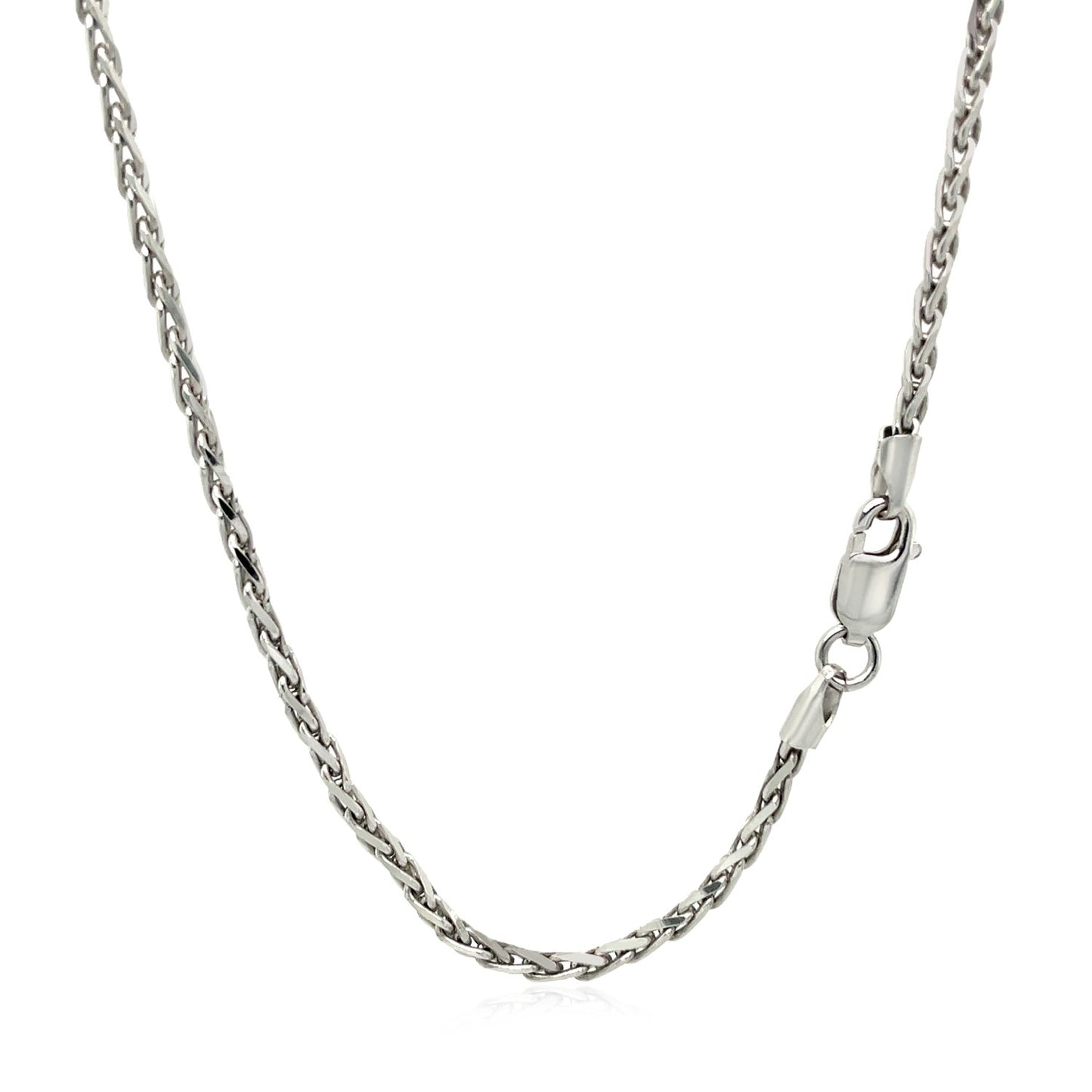 Sterling Silver Rhodium Plated Wheat Chain (2.20 mm) - Peelerie
