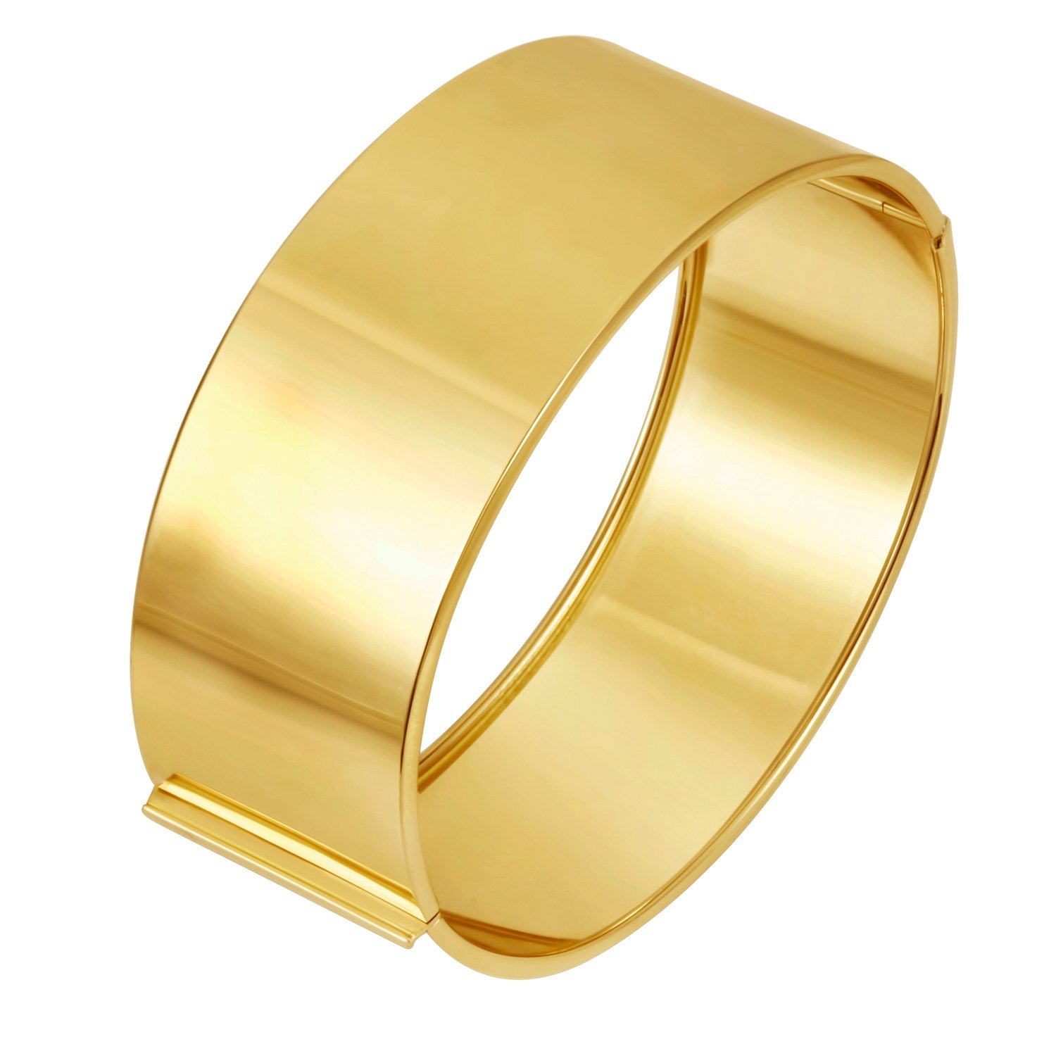 Designer Bold Width Bracelet in 14K Yellow Gold (24.60 mm) in a sleek high-contrast midnight luxury editorial style